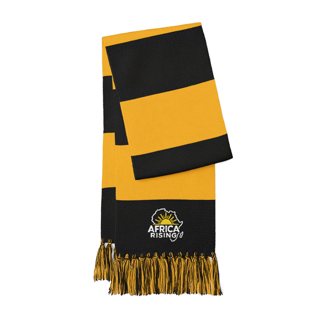 Africa Rising Woven Scarf With Golden Sun African Heritage Fringe Wrap