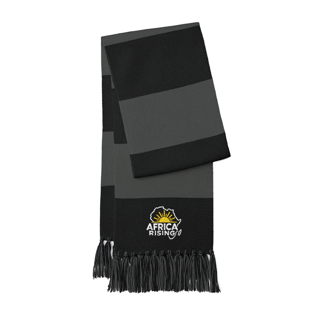 Africa Rising Woven Scarf With Golden Sun African Heritage Fringe Wrap