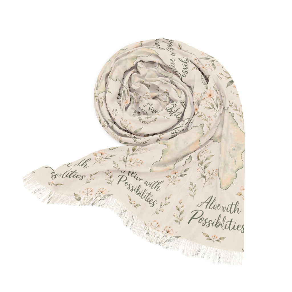 Alive With Possibilities Africa Map Print Lightweight Polyester Scarf