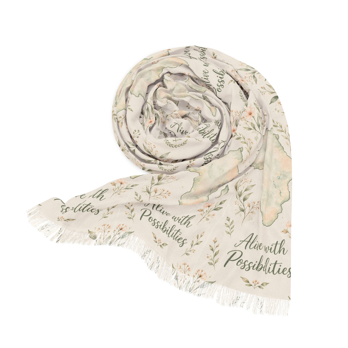 Alive With Possibilities Africa Map Print Lightweight Polyester Scarf