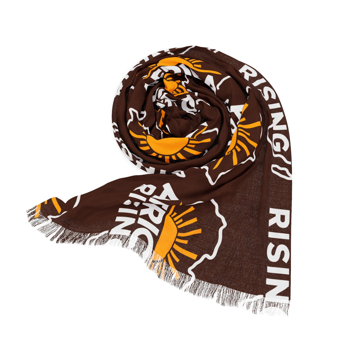 Africa Rising Lightweight Polyester Scarf With Cultural Emblem Print