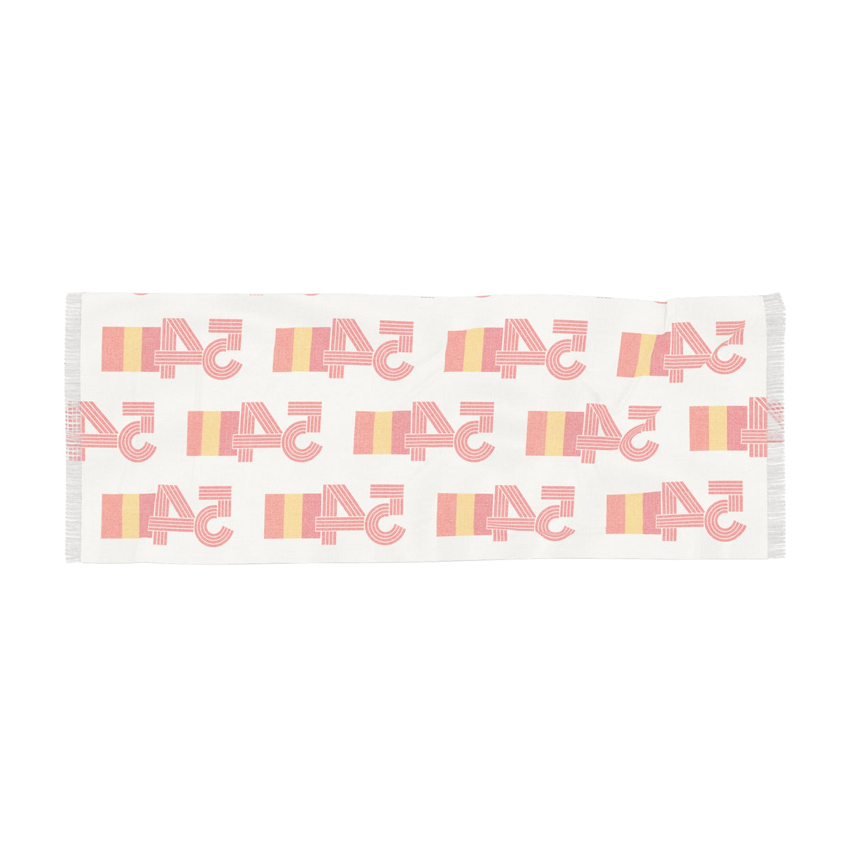 Retro 54 Knit Scarf Lightweight Sheer Polyester Orange Yellow Pattern for Everyday Wear