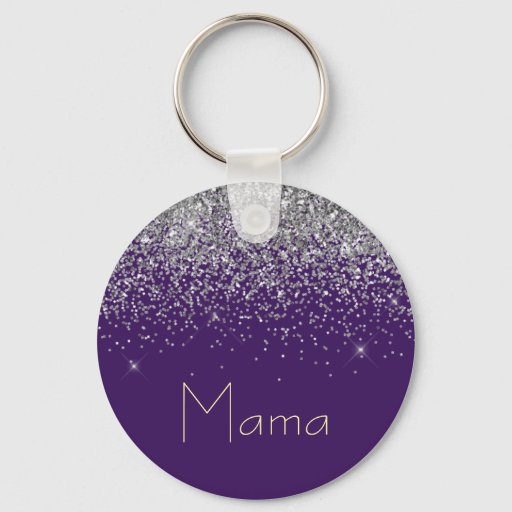 Mama Purple Glitter Keychain - Glamorous Mothers Day Gift