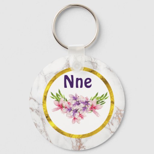 Igbo Nne Floral Marble Keychain - Nigerian Mothers Day Gift