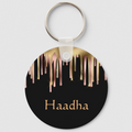 Oromo Black and Rose Gold Sparkling Foil Keychain