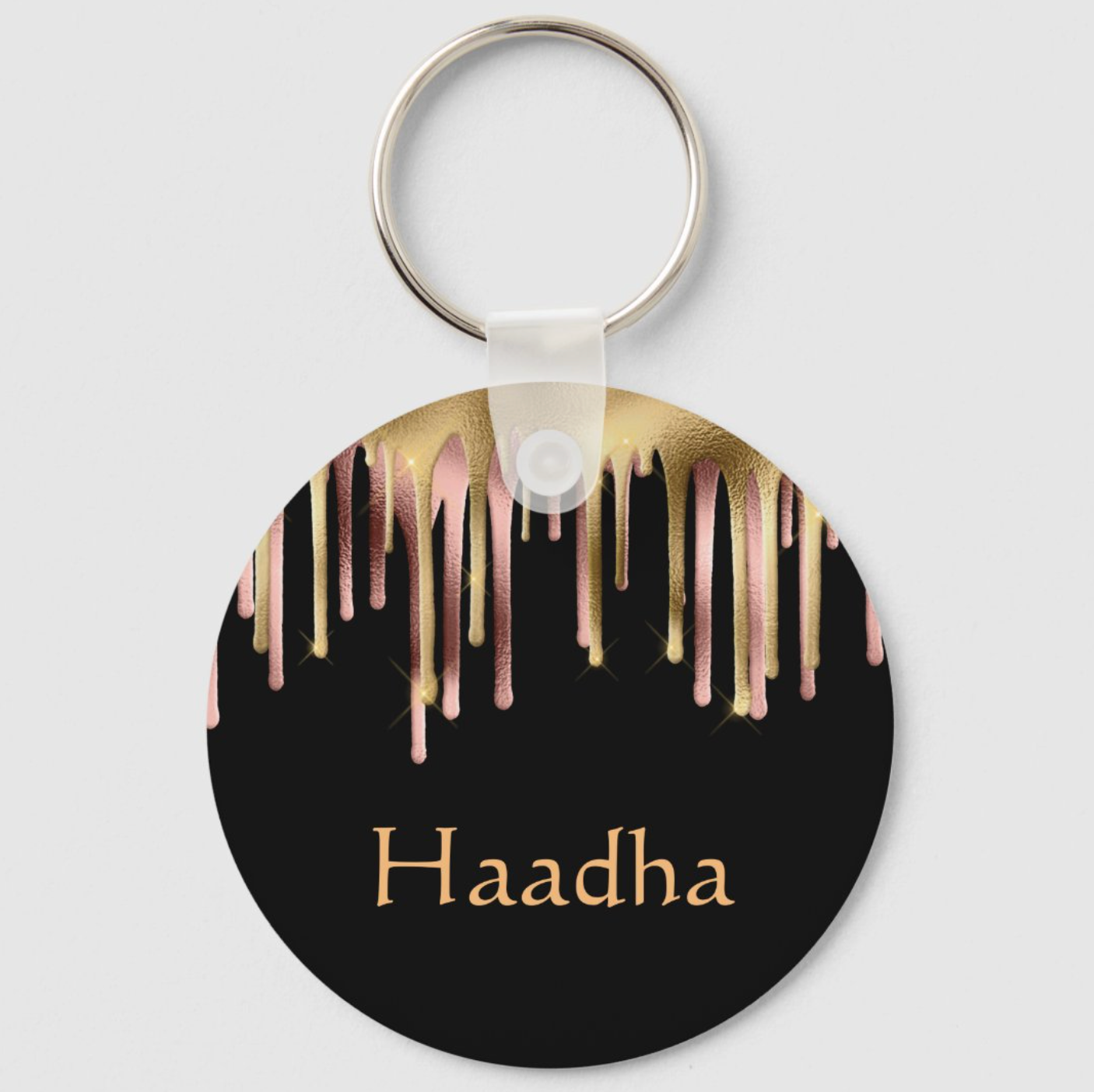 Oromo Black and Rose Gold Sparkling Foil Keychain