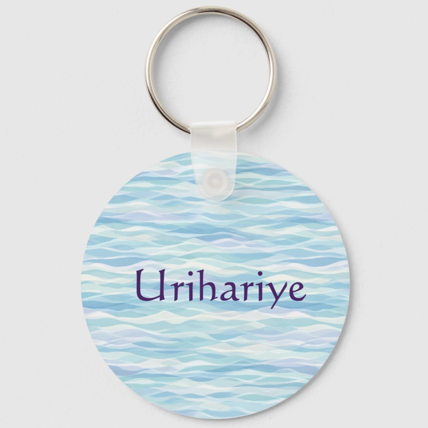 Purple Silver Glitter Girly Monogram Name Keychain