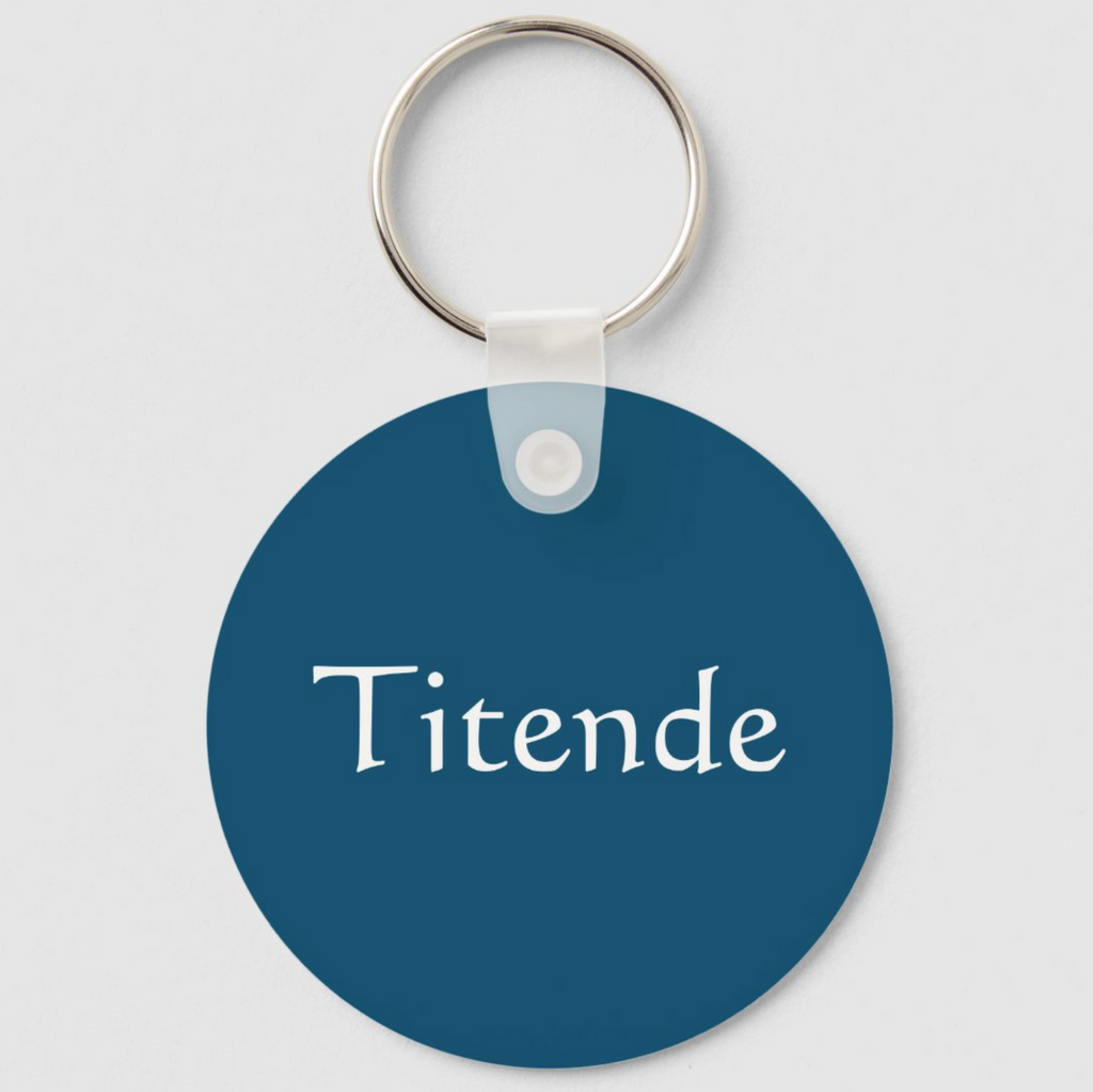 Shona Ocean Blue Plain Minimalist Add Own Name Keychain