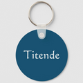 Shona Ocean Blue Plain Minimalist Add Own Name Keychain