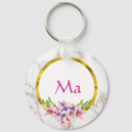 Mother's Day Pink and Purple Watercolor Magnolias Keychain (Alt)