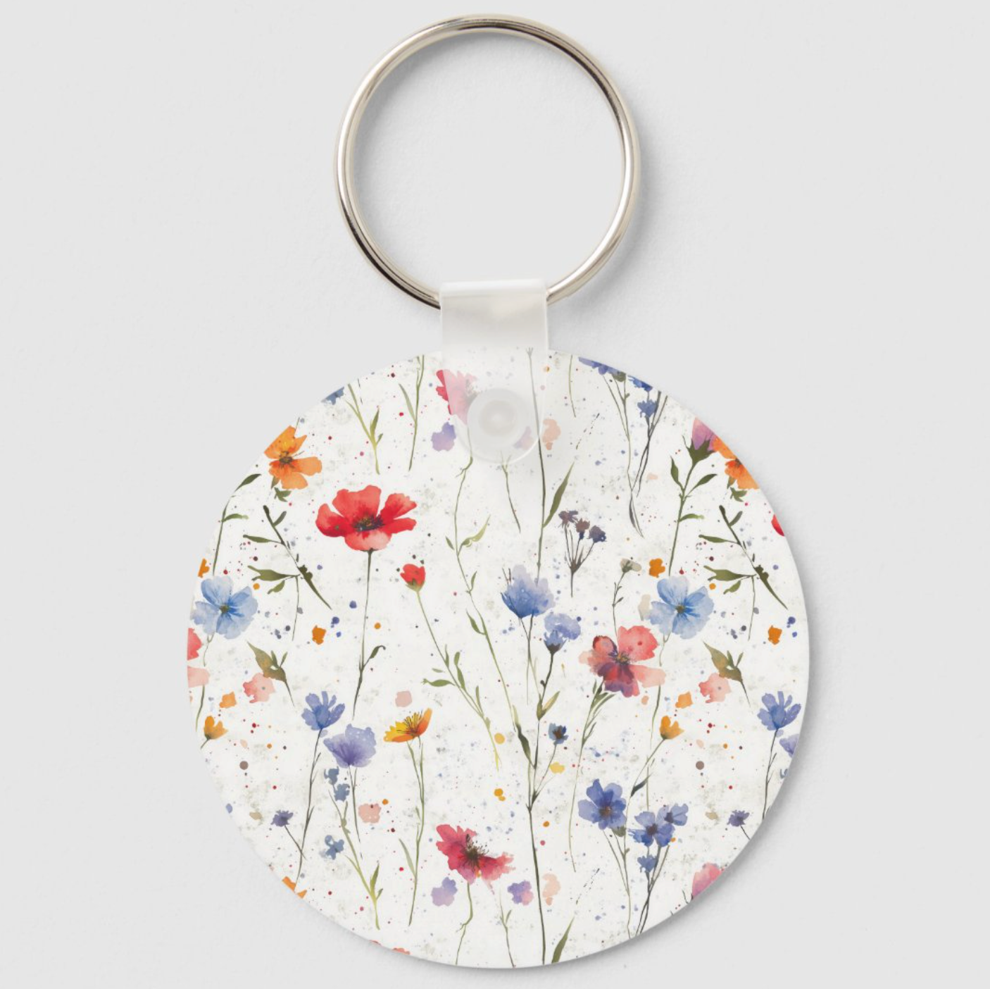 Mother's Day Pink and Purple Watercolor Magnolias Keychain (Alt)