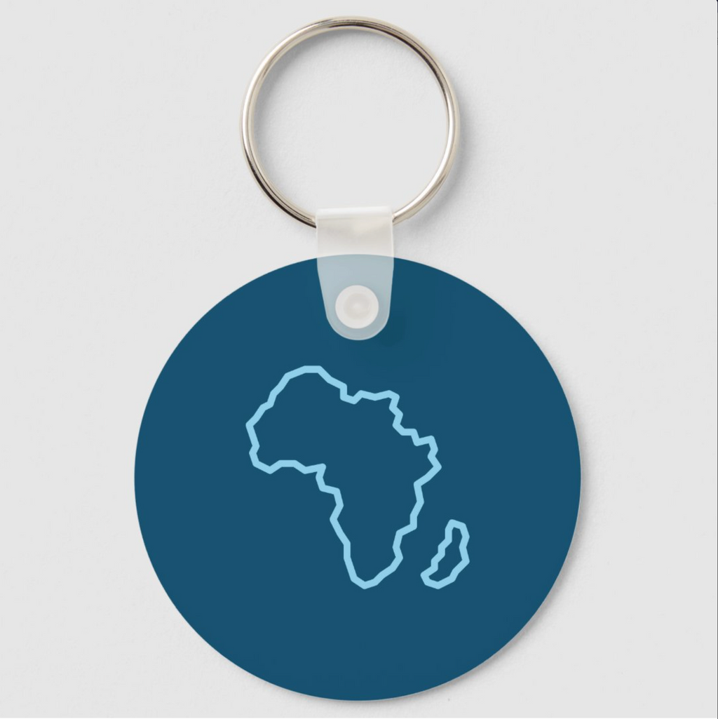 Ubuntu Ocean Blue Plain Elegant Modern Minimalist Name Keychain