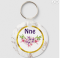 Igbo Mother's Day Pink and Purple Watercolor Magnolias Keychain