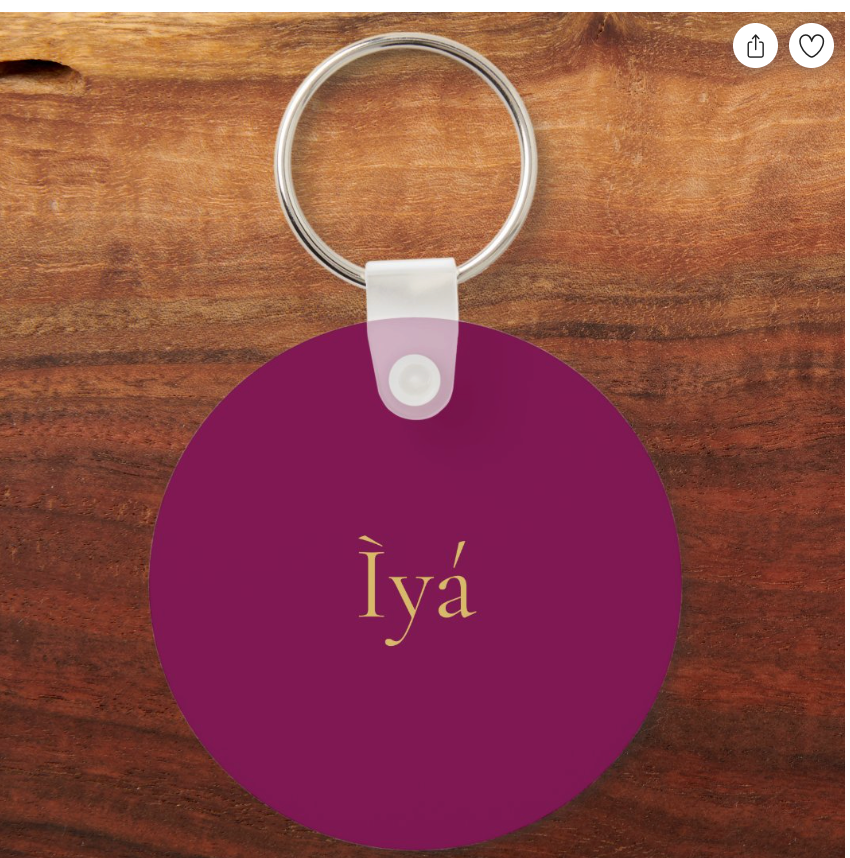 Yoruba Wine & Gold Colors Professional Trendy Modern Keychain (Alt)