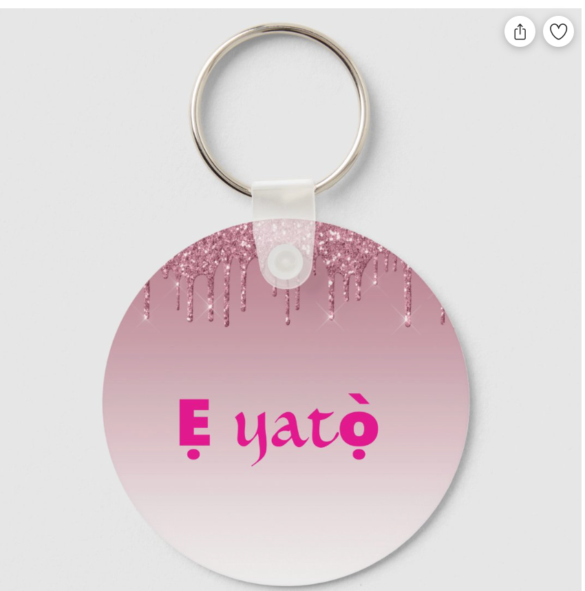 Yoruba Rose Gold Pink Dripping Glitter Keychain