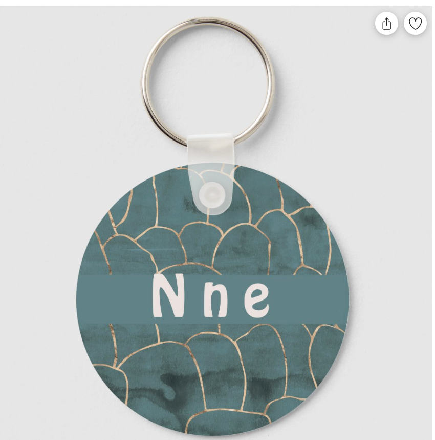 Igbo Modern Marble Gold Gemstone Teal Interior Designer Keychain