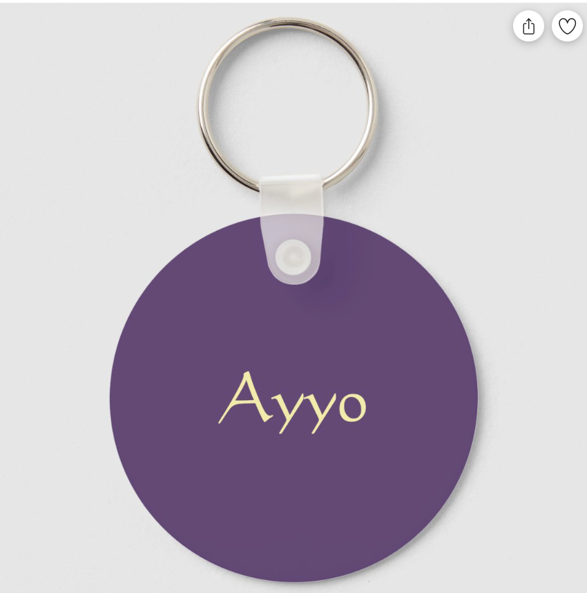 Purple Silver Glitter Girly Monogram Name Keychain (Alt 1)