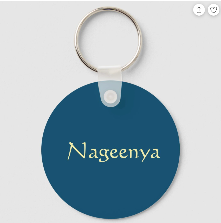 Ocean Blue Plain Minimalist Add Own Name Keychain (Alt)