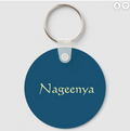 Ocean Blue Plain Minimalist Add Own Name Keychain (Alt)