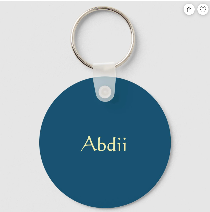 Ocean Blue Plain Minimalist Add Own Name Keychain (Alt)