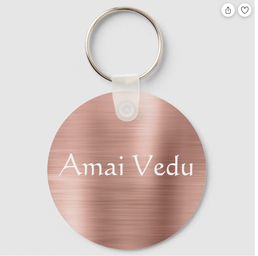 Shona Pink Rose Gold Burgundy Stainless Steel Monogram Keychain