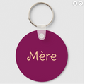 French mother Wine & Gold Colors Professional Trendy Modern Keychain (Alt 2)