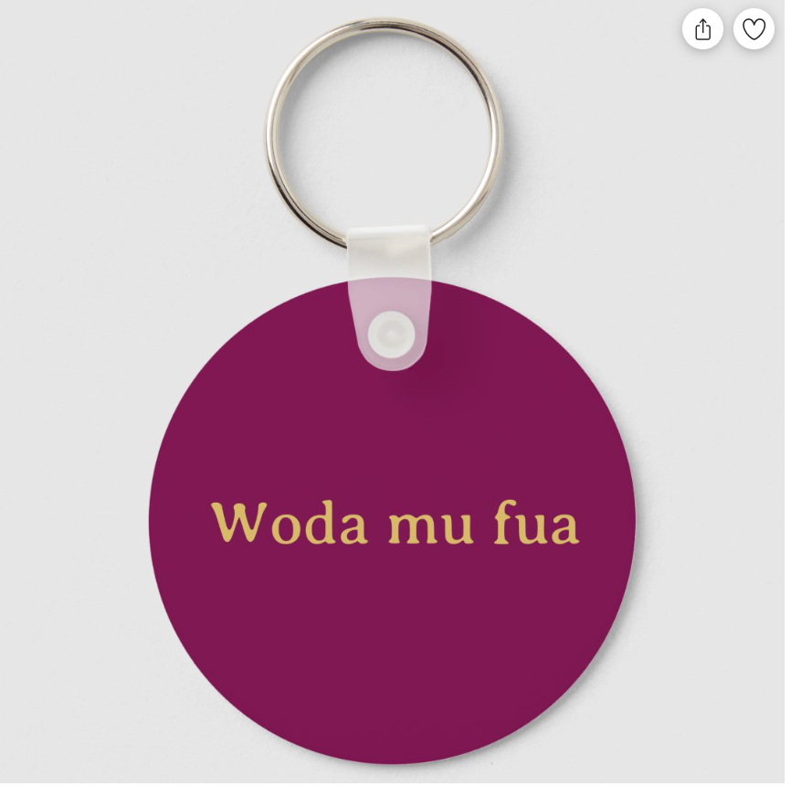 Ghana Twi Pretty Pastel Rainbow Sparkle Girly Personalized Keychain (Alt)