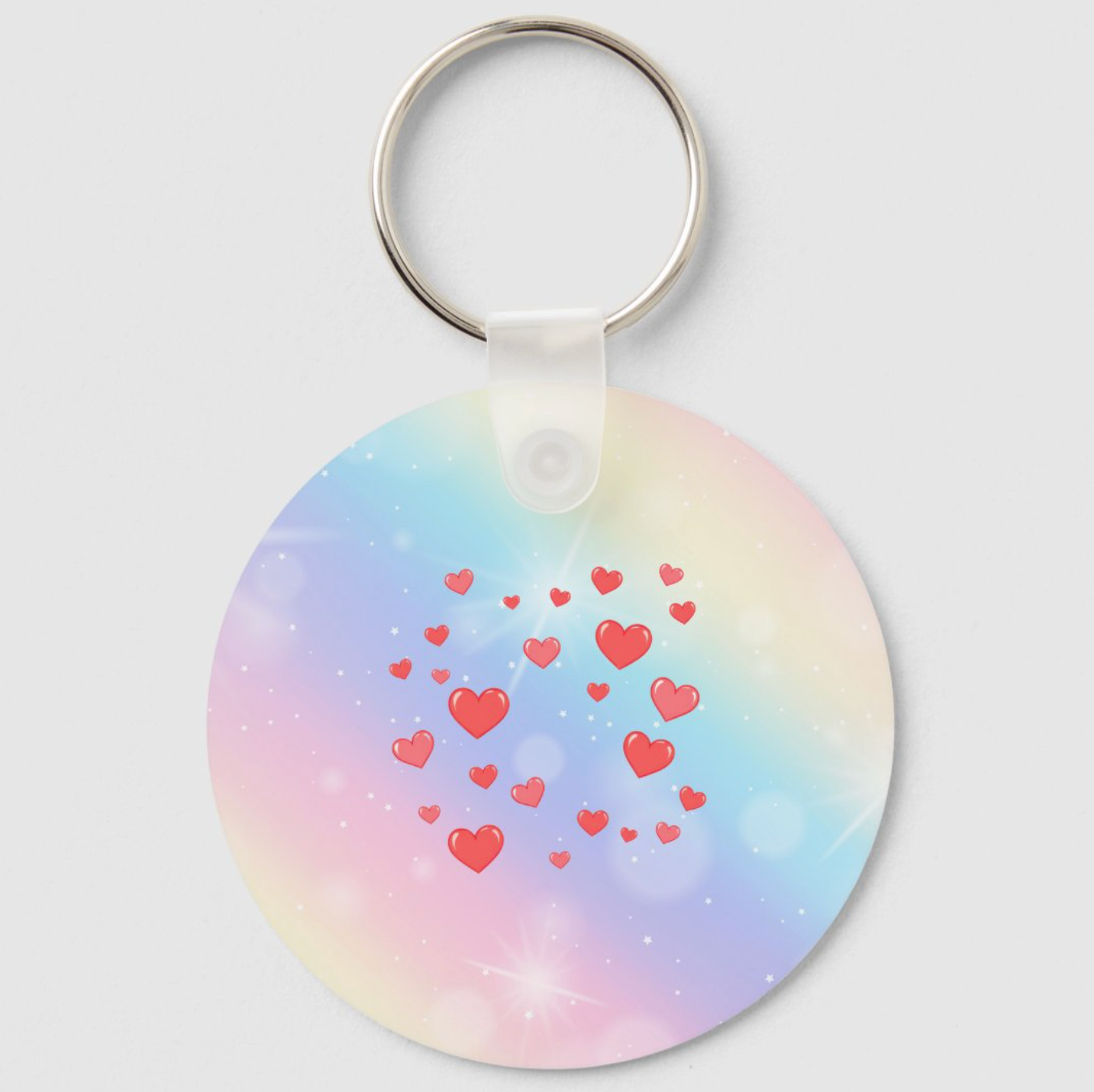 Mama Pretty Pastel Rainbow Sparkle Girly Personalized Keychain