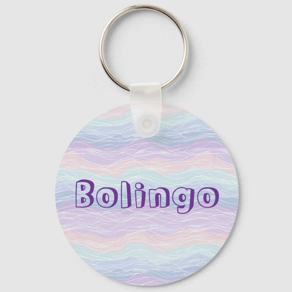 Purple Silver Glitter Girly Monogram Name Keychain (Alt 5)