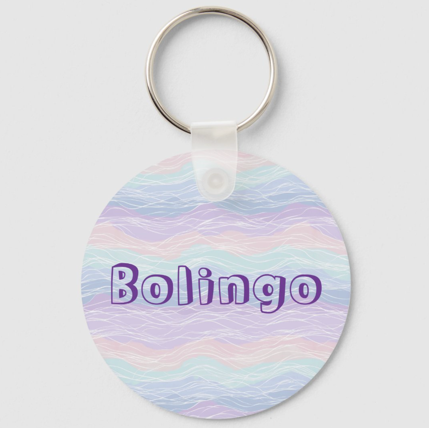 Purple Silver Glitter Girly Monogram Name Keychain (Alt 5)
