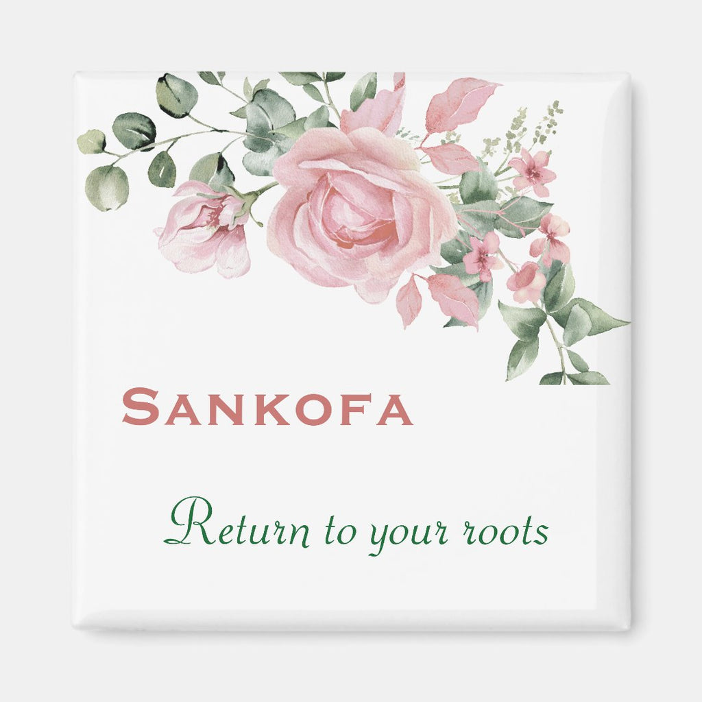 Twi "Sankofa" Heritage Floral Magnet