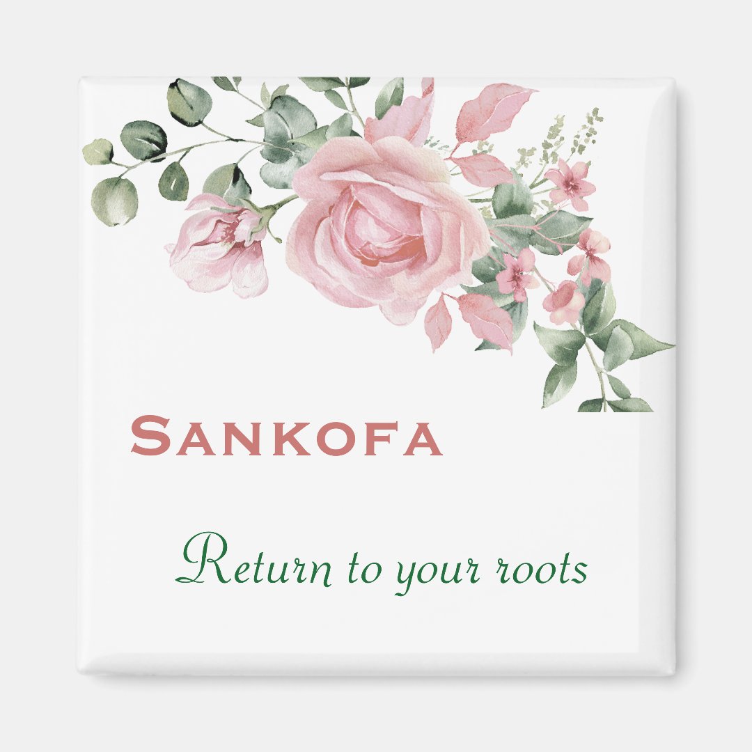 Twi "Sankofa" Heritage Floral Magnet
