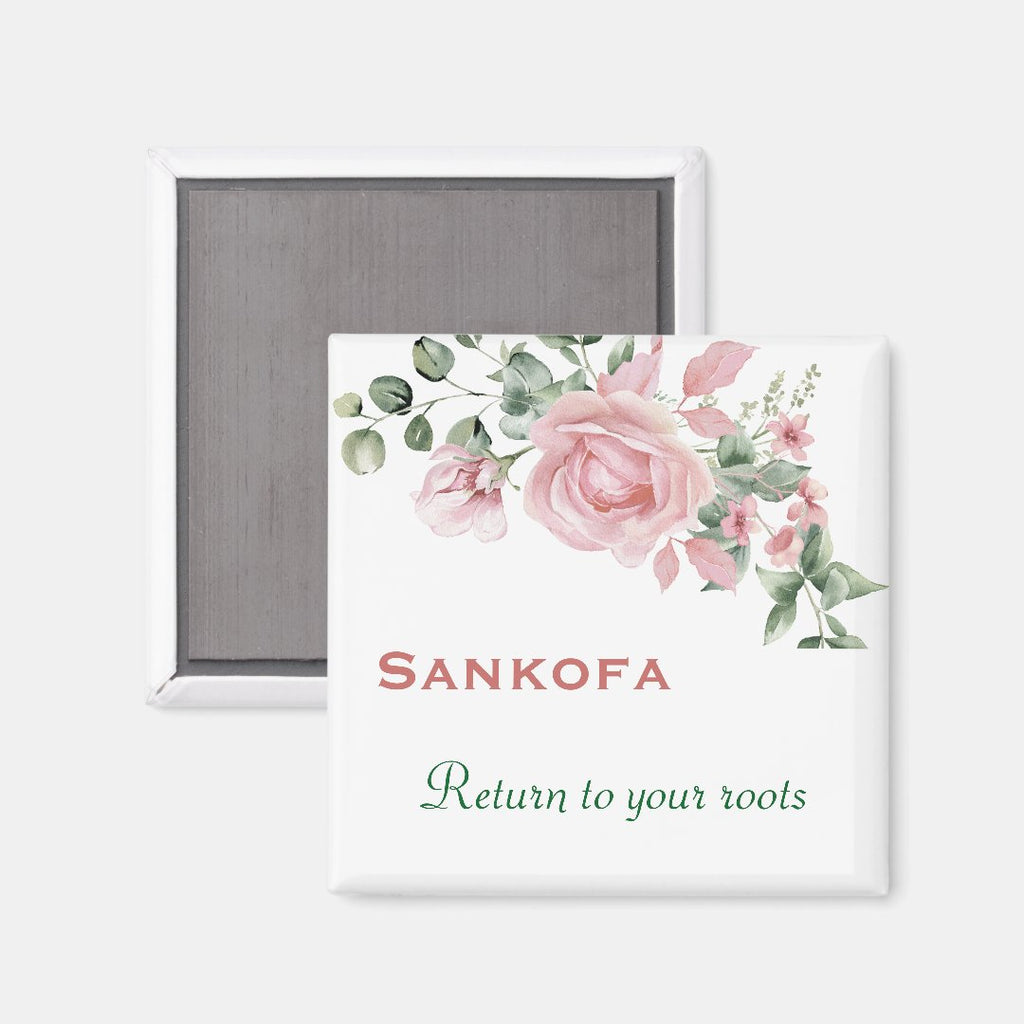 Twi "Sankofa" Heritage Floral Magnet