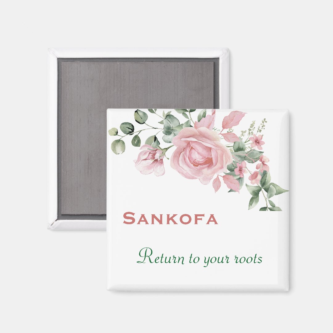 Twi "Sankofa" Heritage Floral Magnet