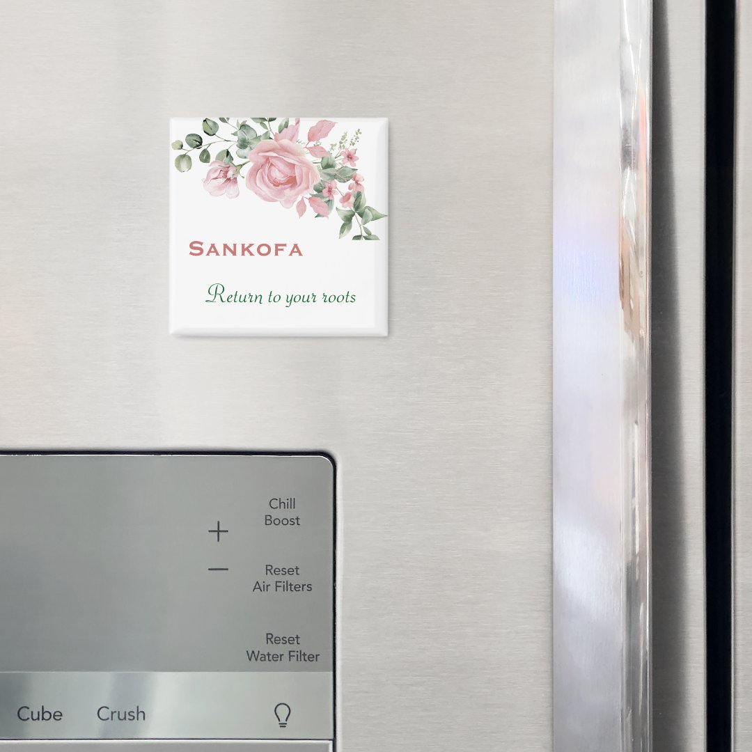 Twi "Sankofa" Heritage Floral Magnet
