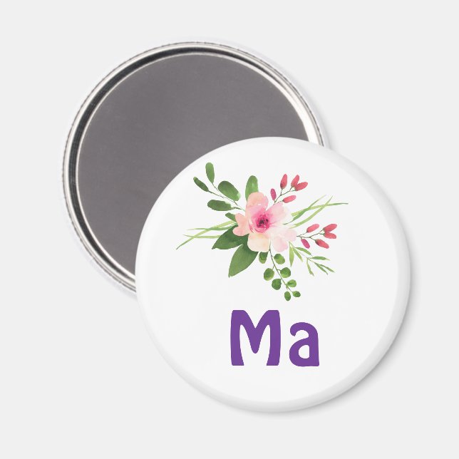 White Roses "Ma" Elegant Magnet